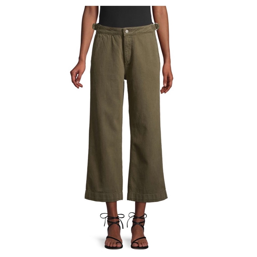 NWT Anthro, DL1961 Hepburn Wide Leg Green Jeans